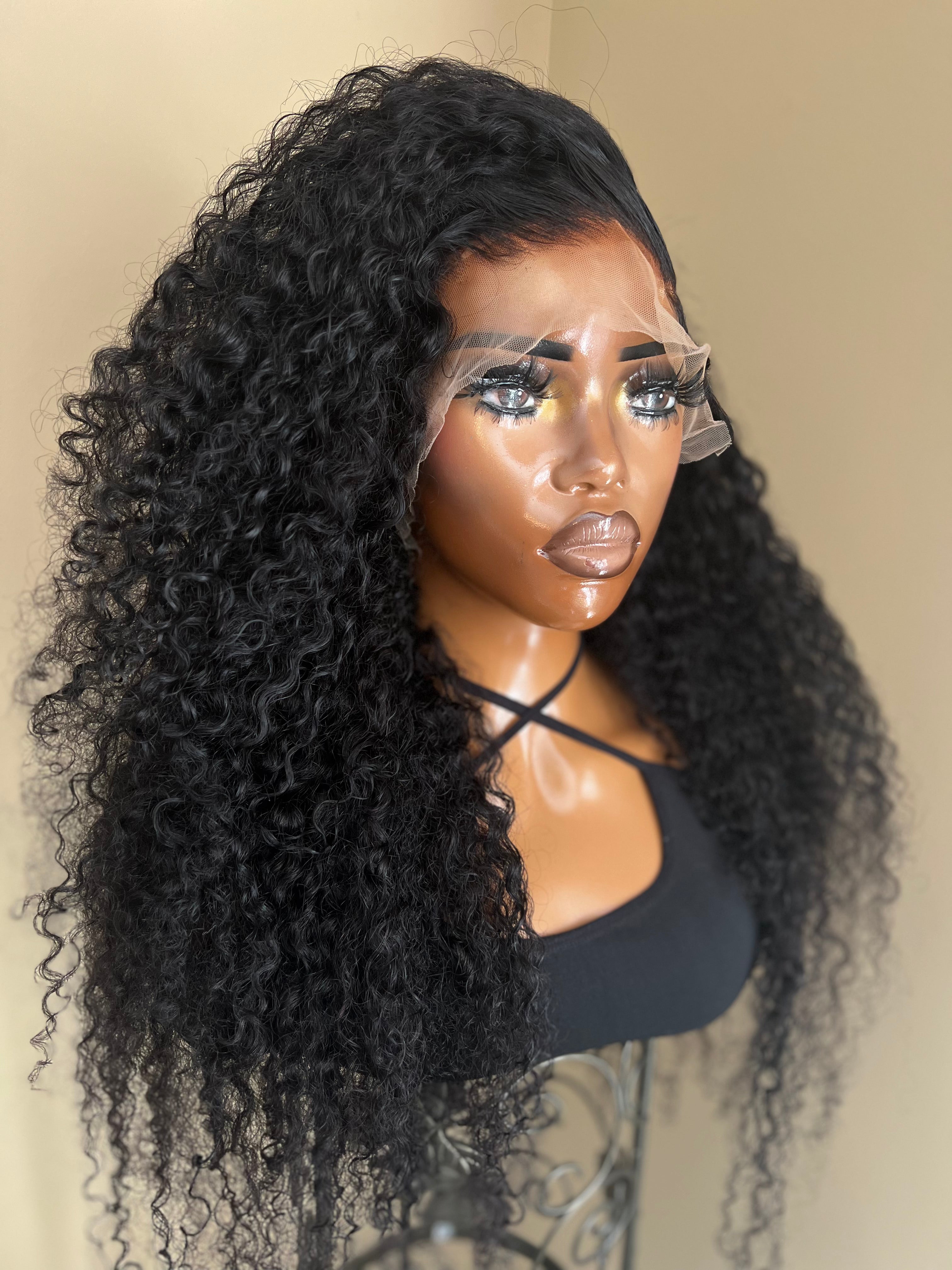 30" Curly 13x4 Frontal Wig Transparent Lace