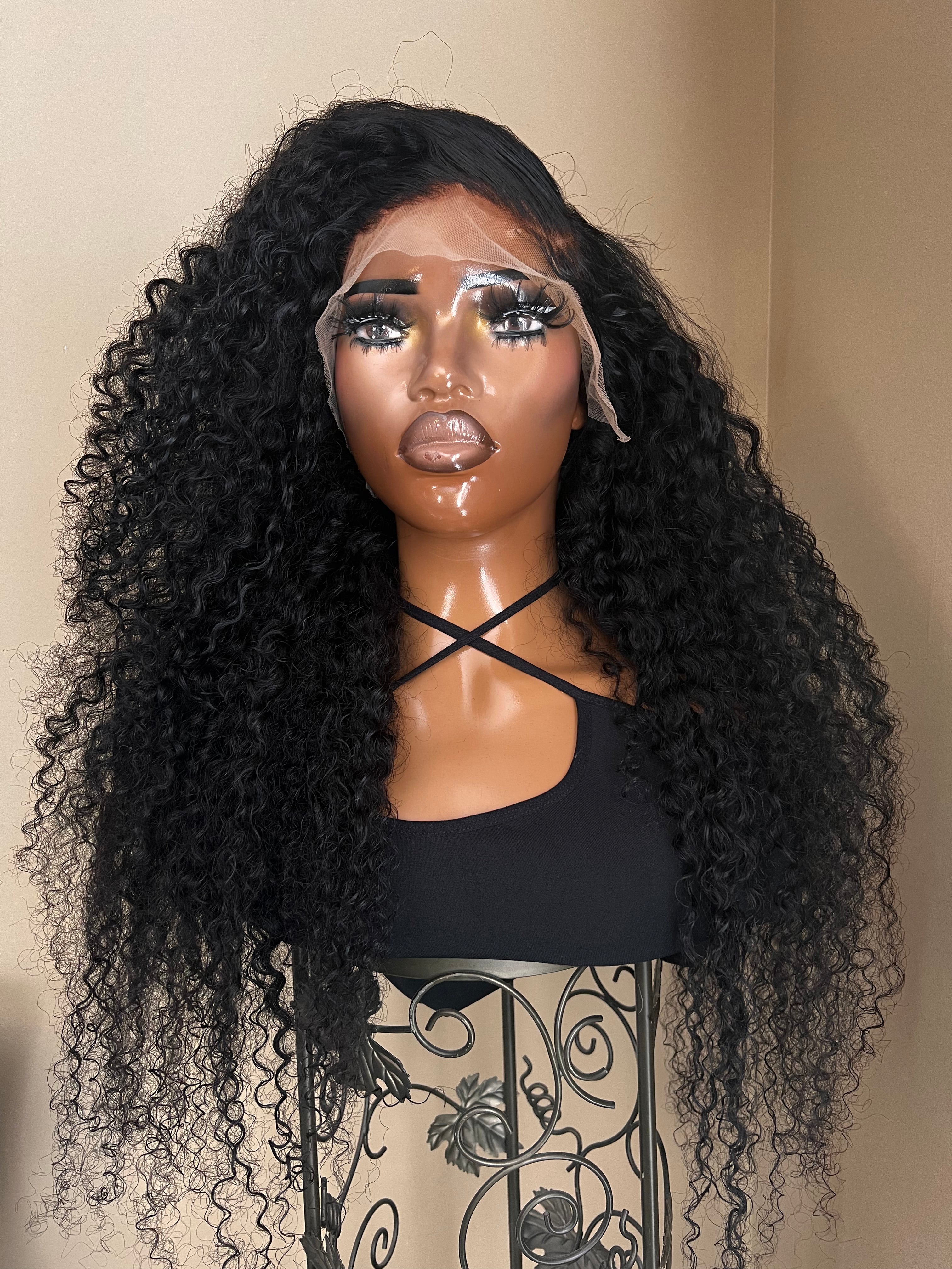 30" Curly 13x4 Frontal Wig Transparent Lace