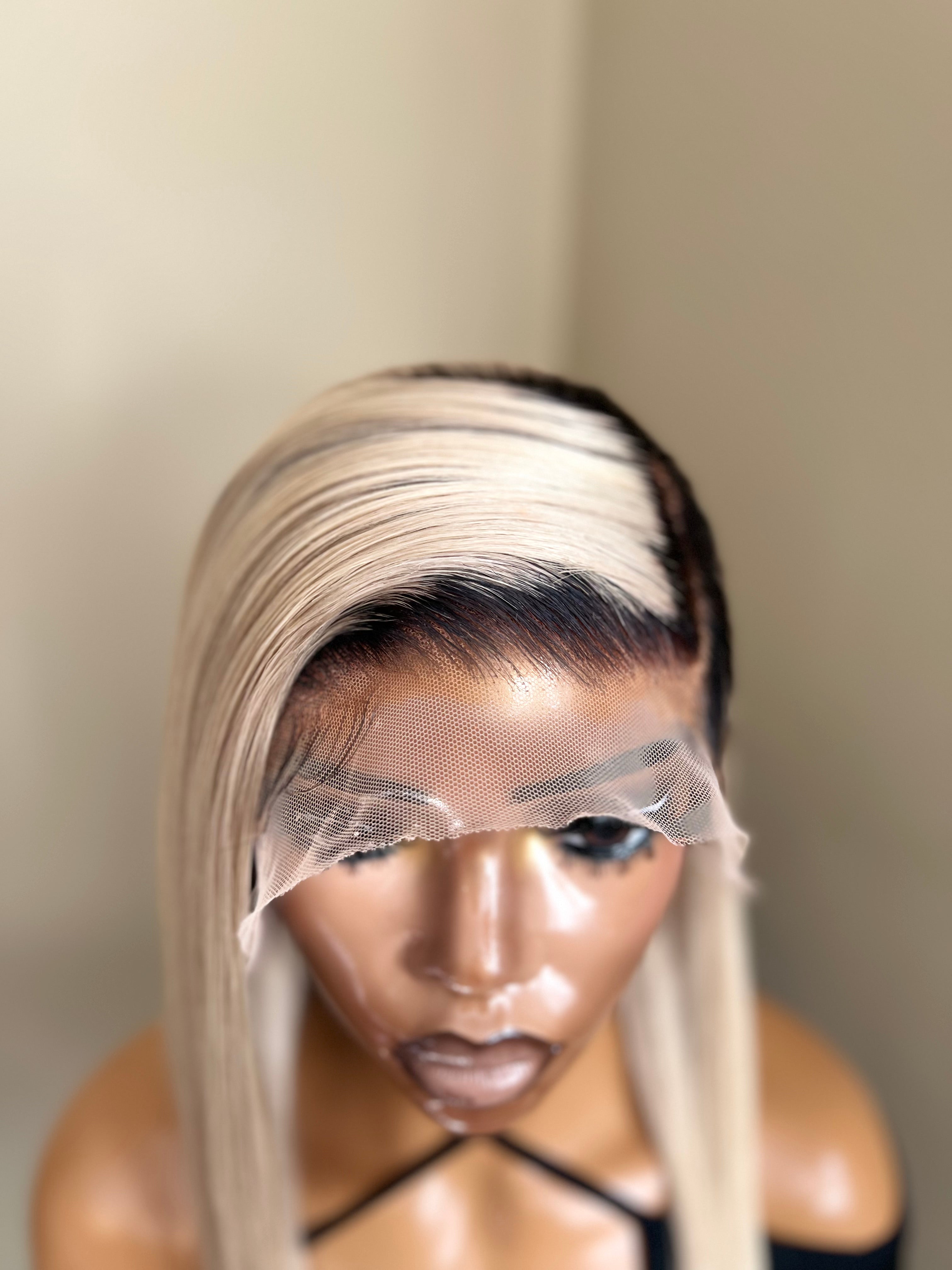 1B/613 Frontal Transparent Lace Wigs 14"