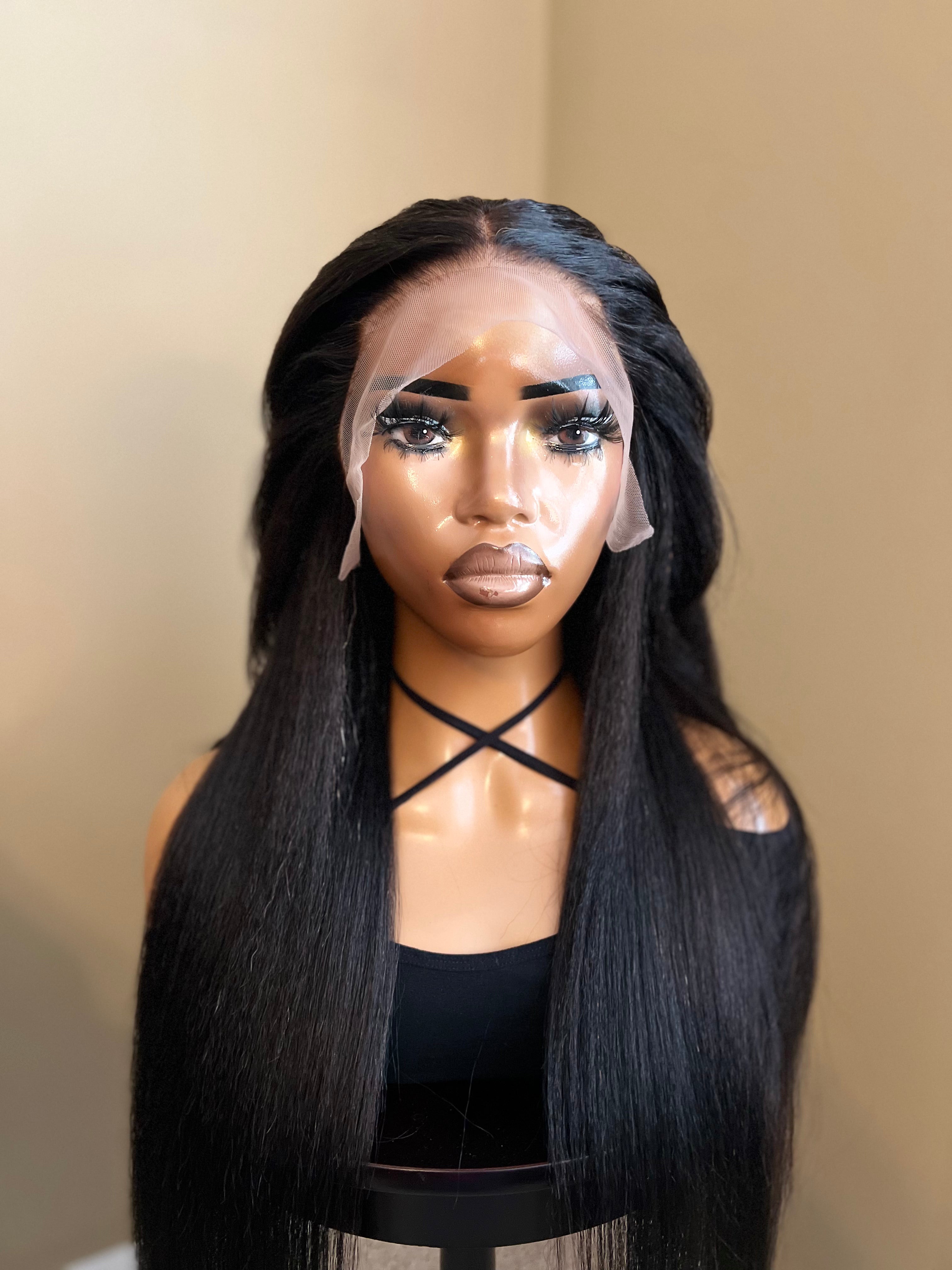 Kinky Straight Frontal Wig 30"