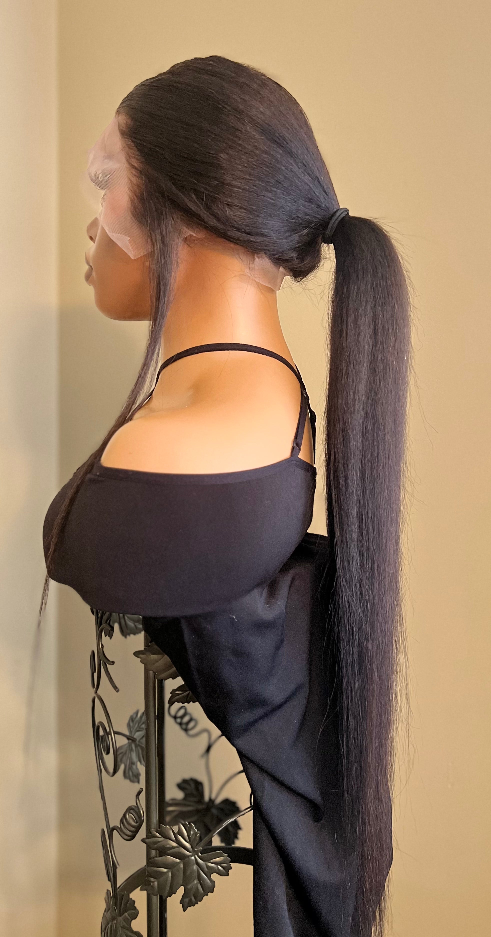 Kinky Straight Frontal Wig 30"