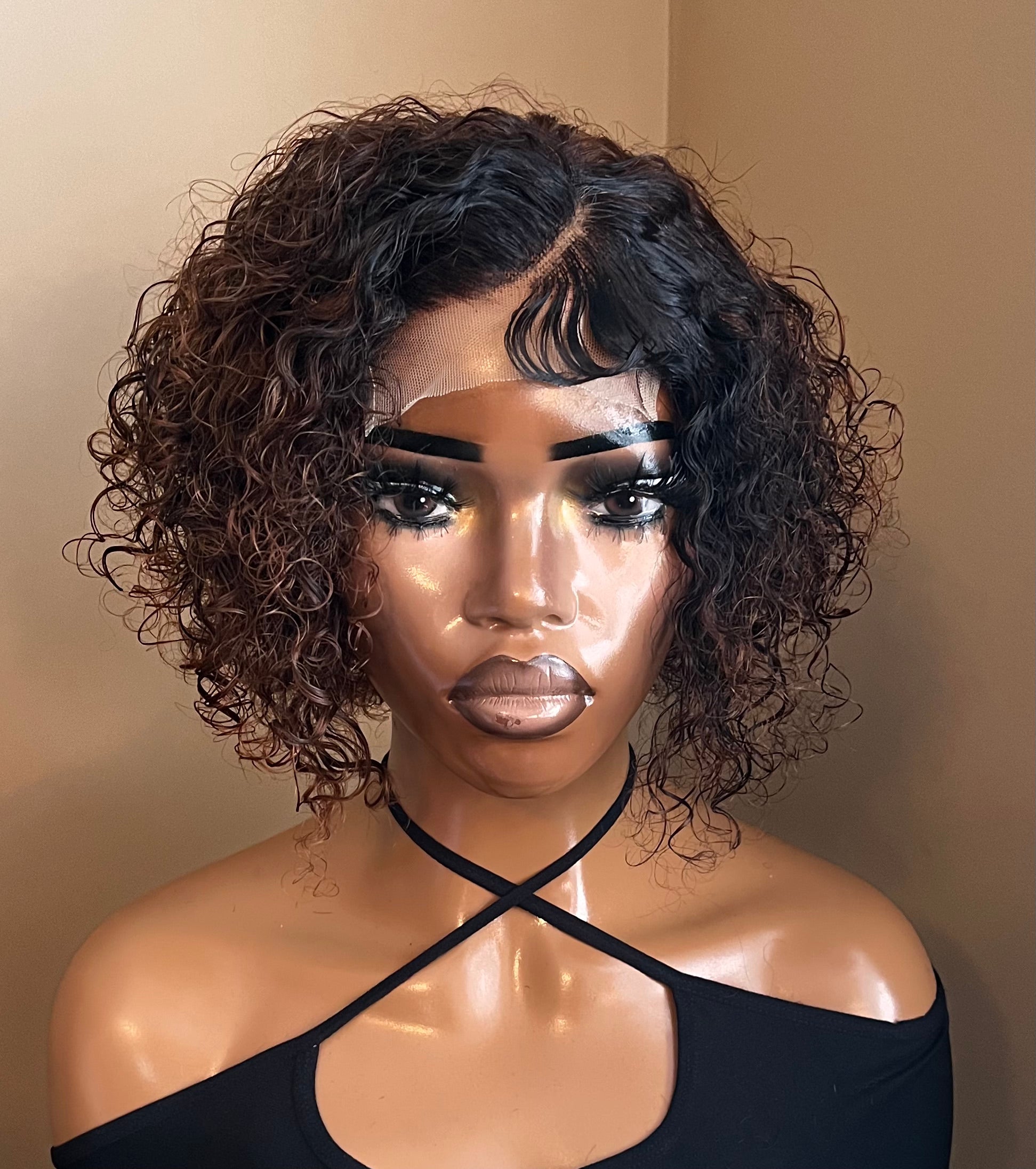 Brown Curly 4x4 Closure Wig (Sasha) 10"