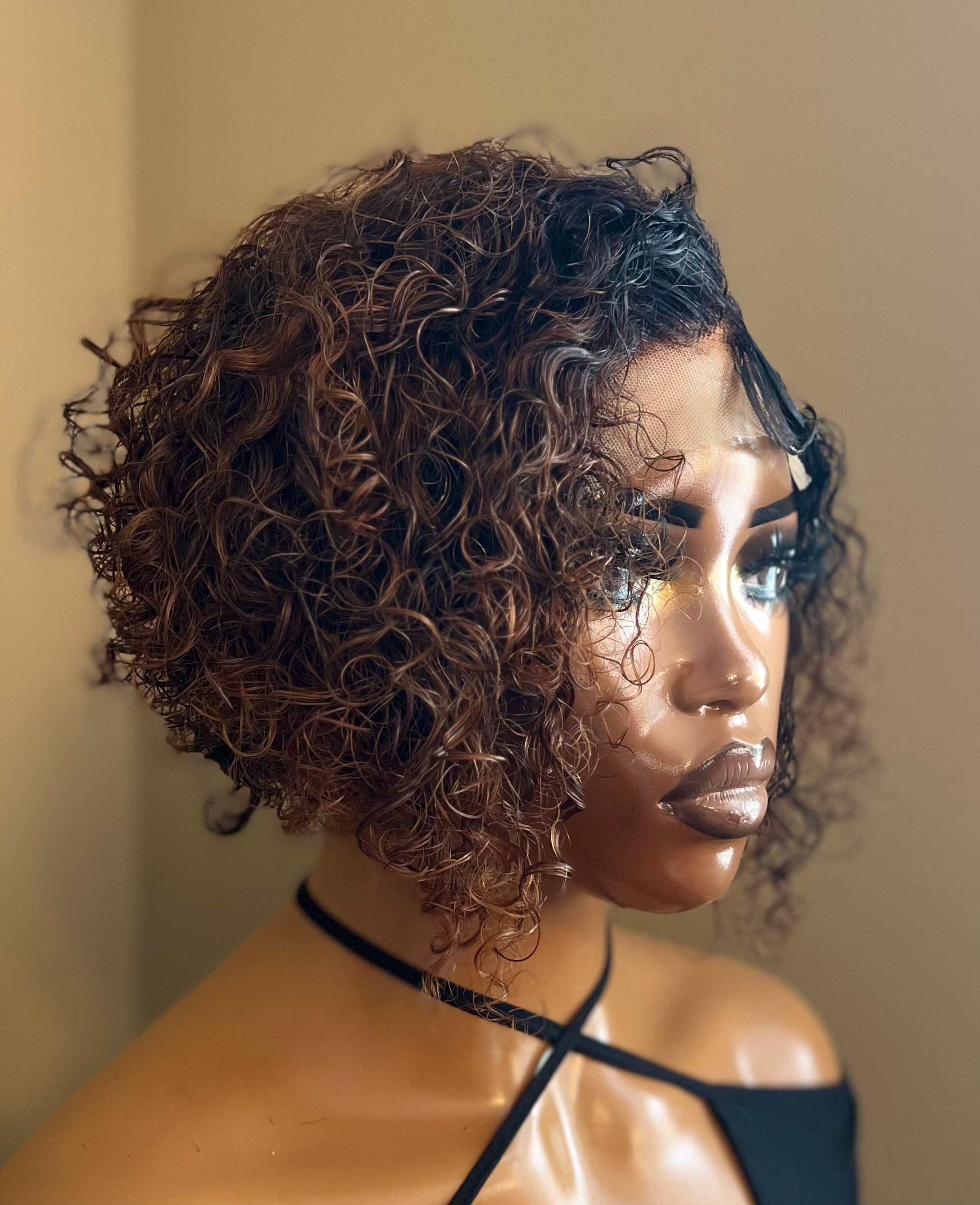 Brown Curly 4x4 Closure Wig (Sasha) 10"