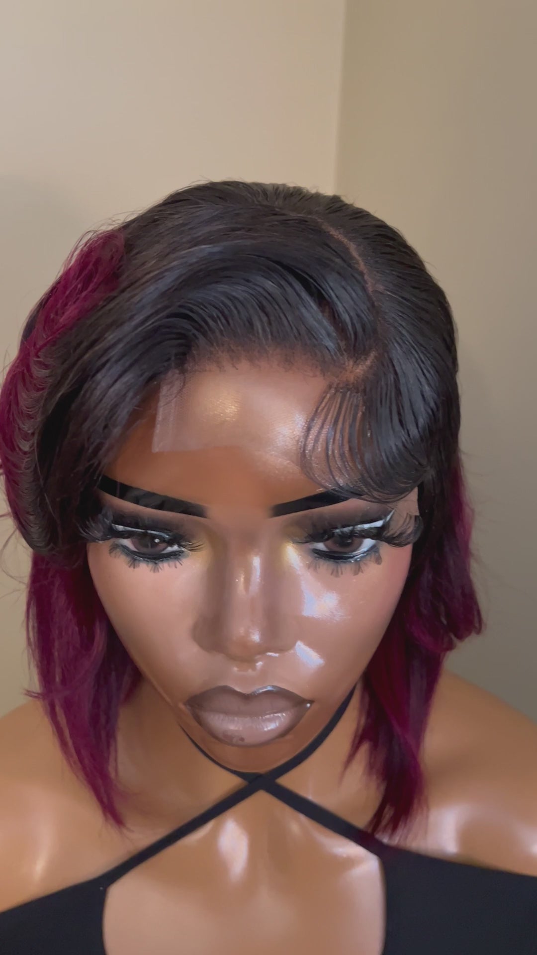 Burgundy/1B (99J) Bob Wig 10" 4x4 Transparent Lace