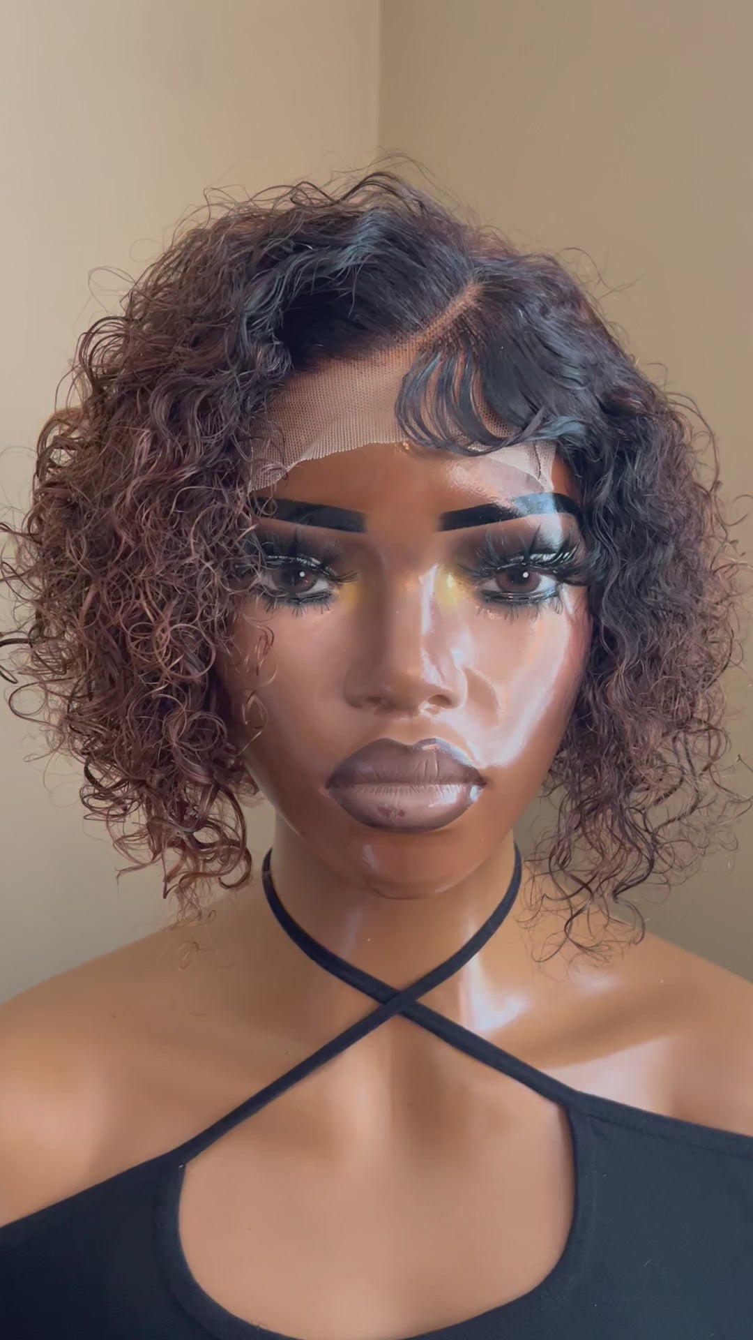 Brown Curly 4x4 Closure Wig (Sasha) 10"