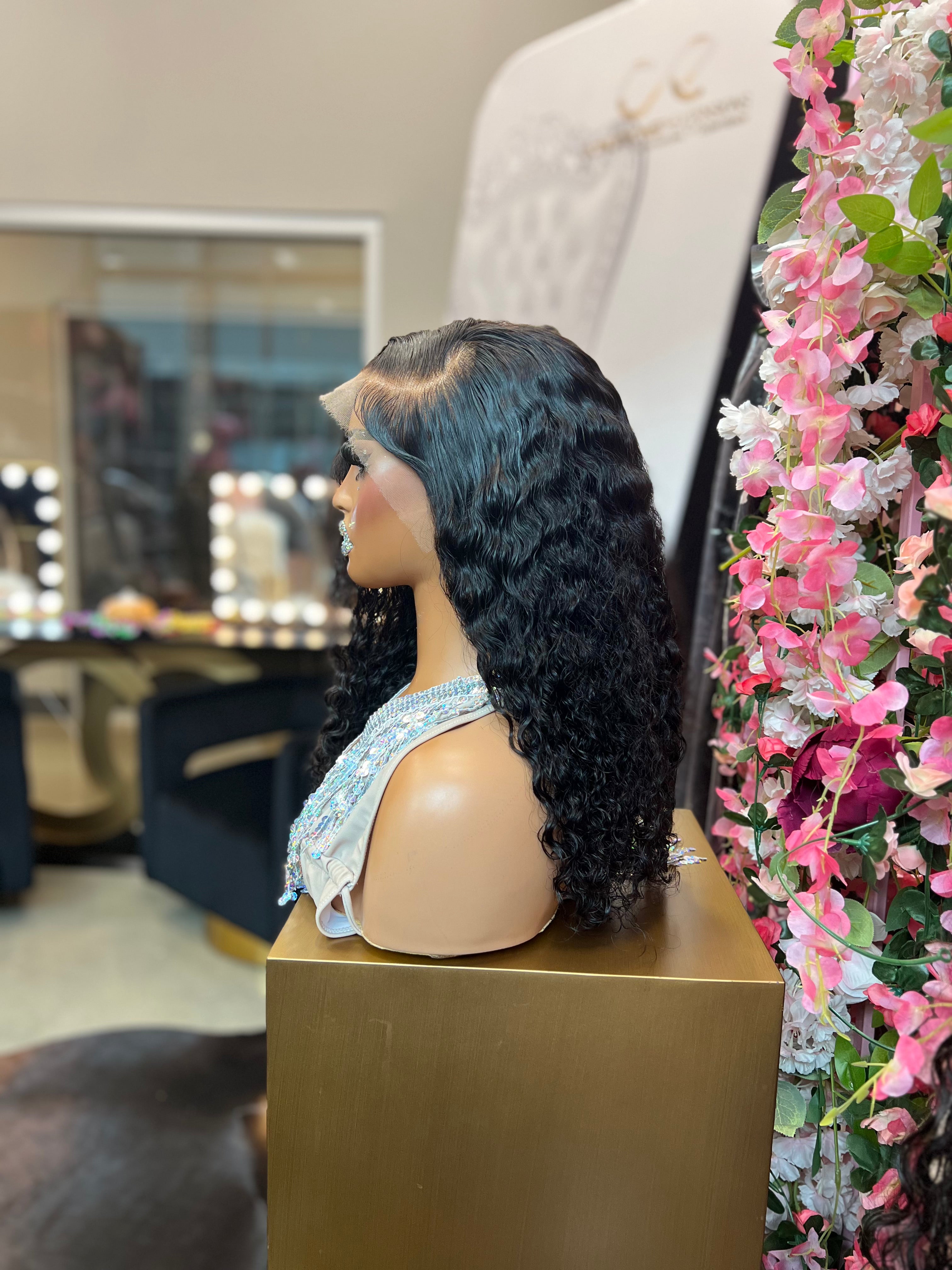 16" Curly HD Frontal Wig