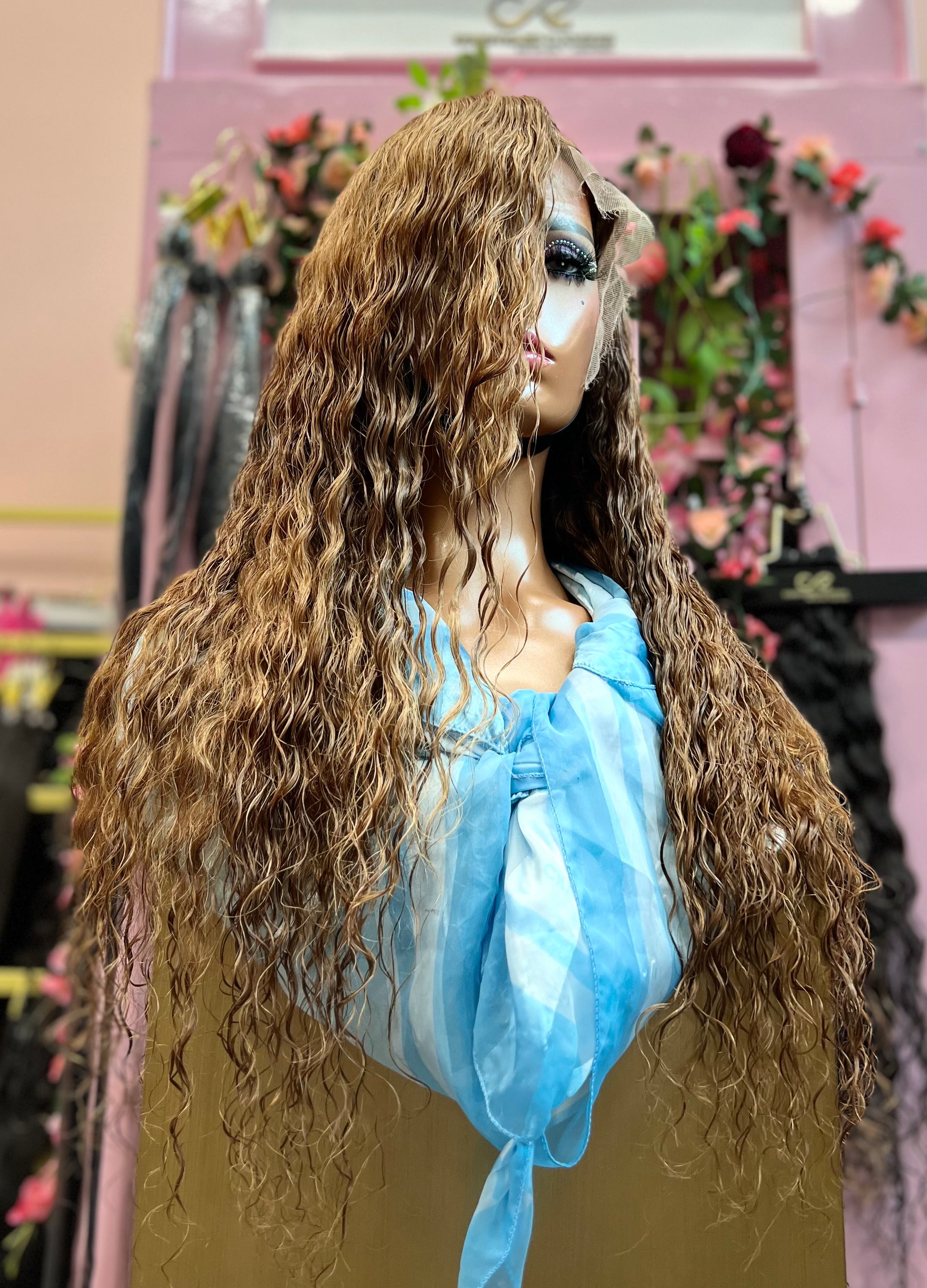 26" Curly HD Frontal Custom Colored Wig