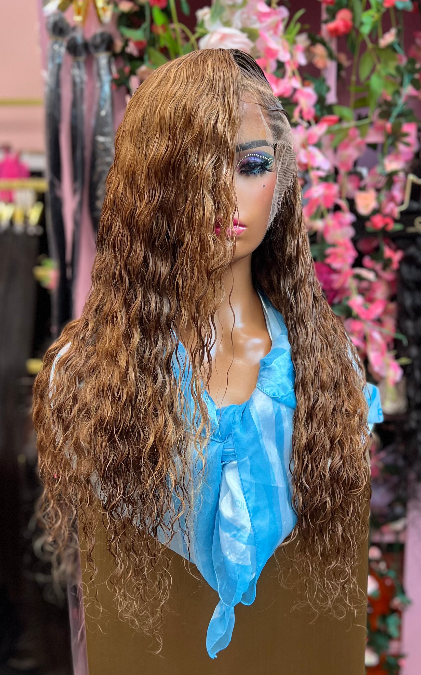 26" Curly HD Frontal Custom Colored Wig