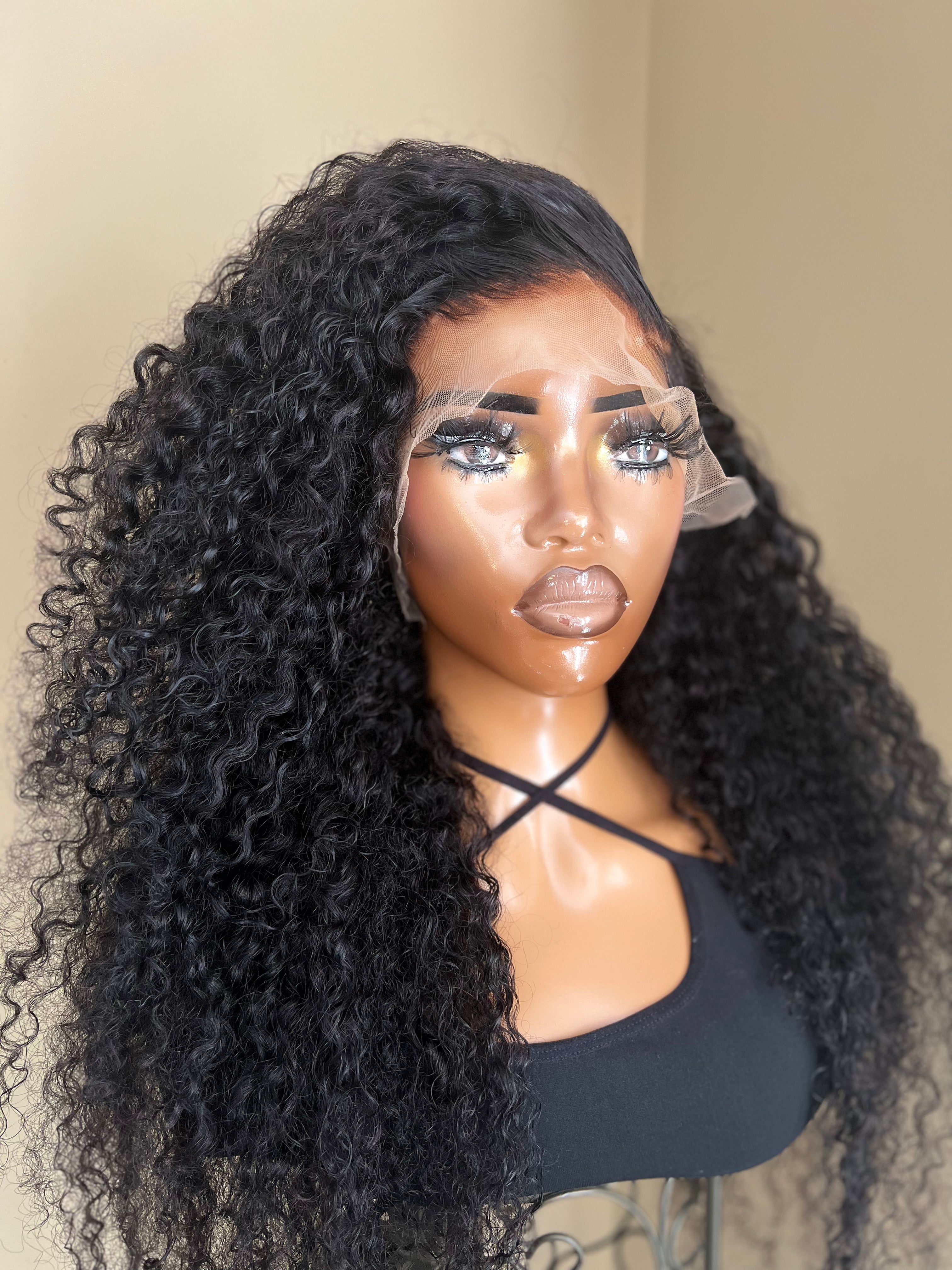 30" Curly 13x4 Frontal Wig Transparent Lace