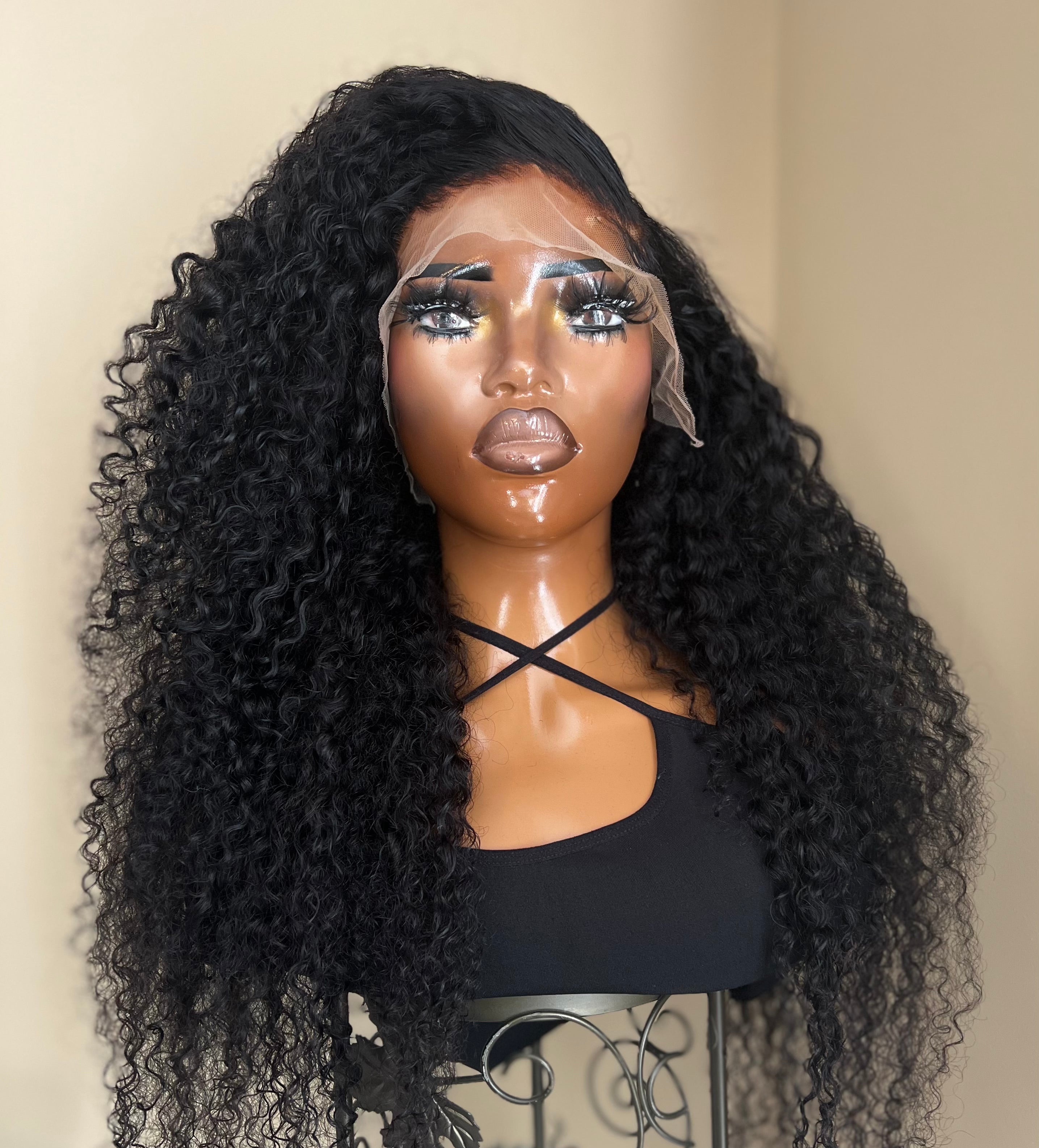30" Curly 13x4 Frontal Wig Transparent Lace