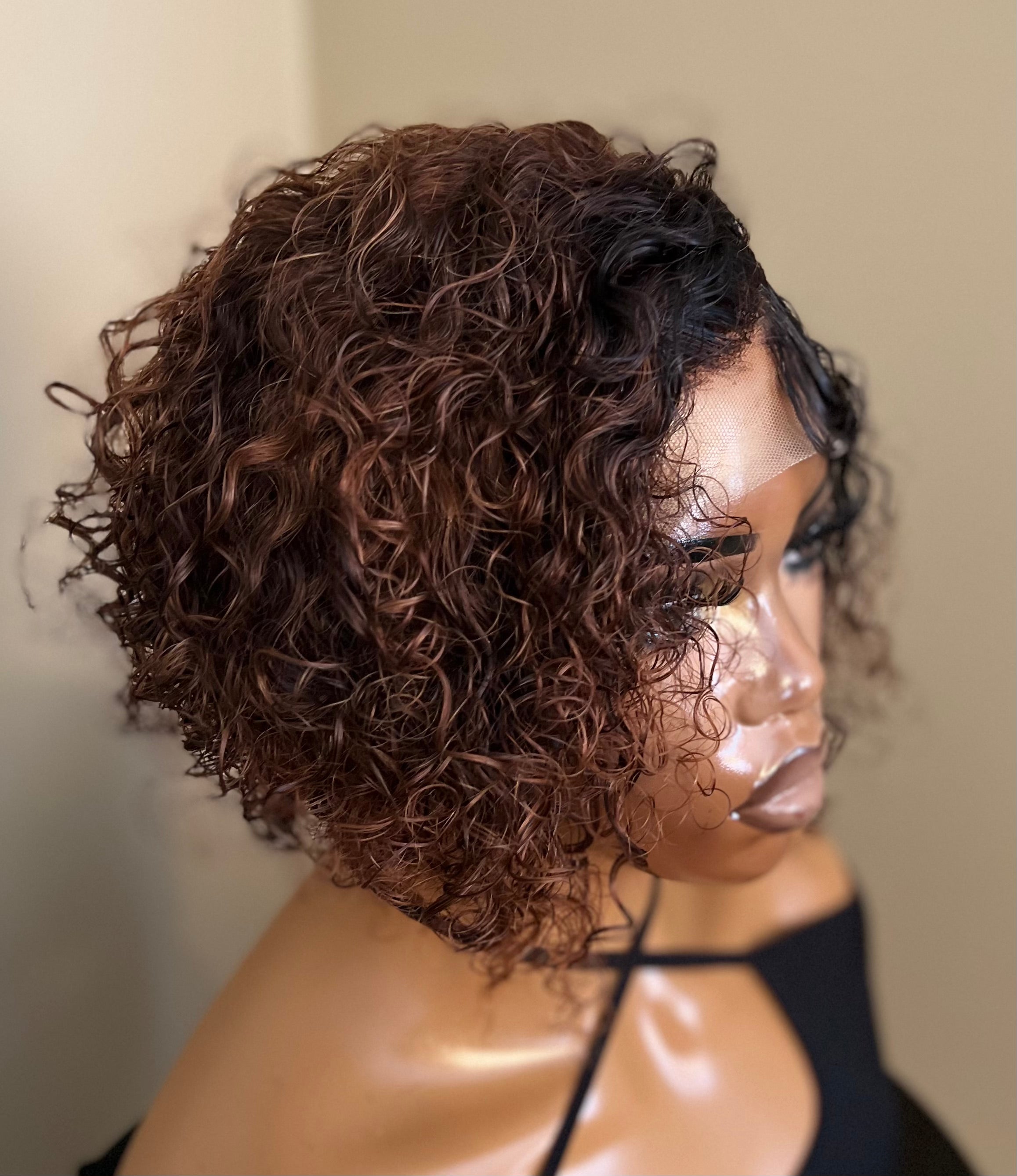 Brown Curly 4x4 Closure Wig (Sasha) 10"
