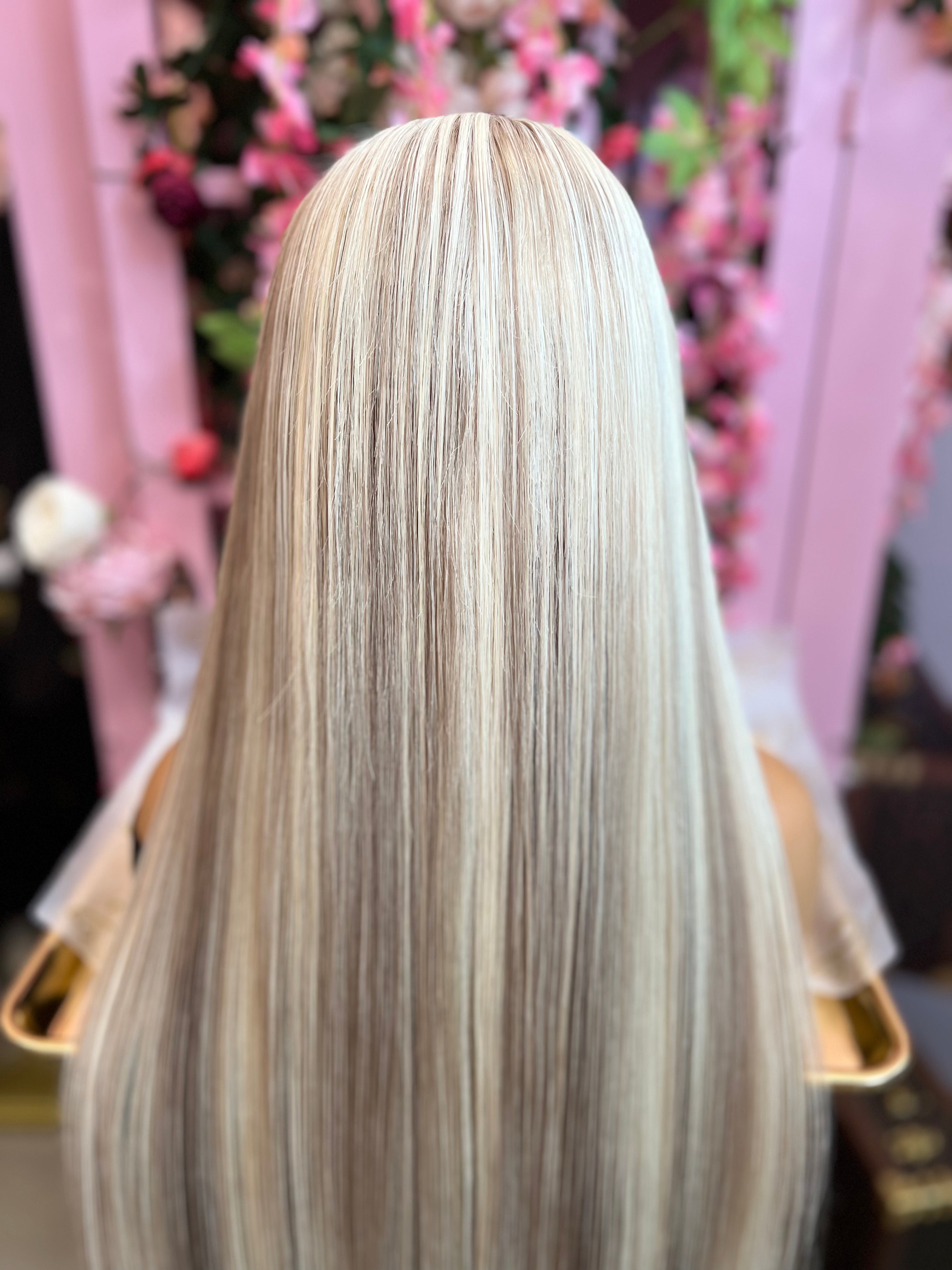 30+" ASH BLONDE HIGHLIGHT 13X6 FRONTAL WIG